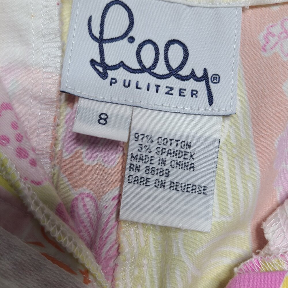 Lilly Pulitzer Multi Color Patchwork Pants Size 8-Vintage - Picture 5 of 16